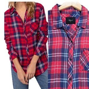 Rails Hunter Plaid Flannel Shirt Red Navy‎ White Women's Small
